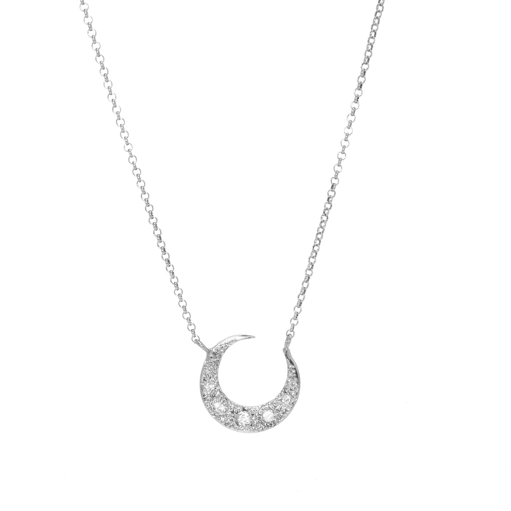 Crescent moon necklace in silver