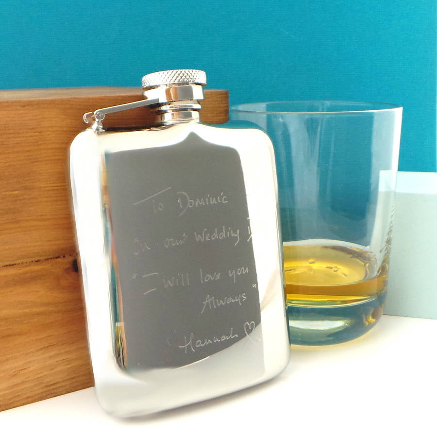 Premium Cushion 6oz Stainless Steel Hip Flask with Captive Lid