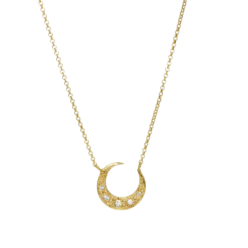 Crescent moon necklace in gold