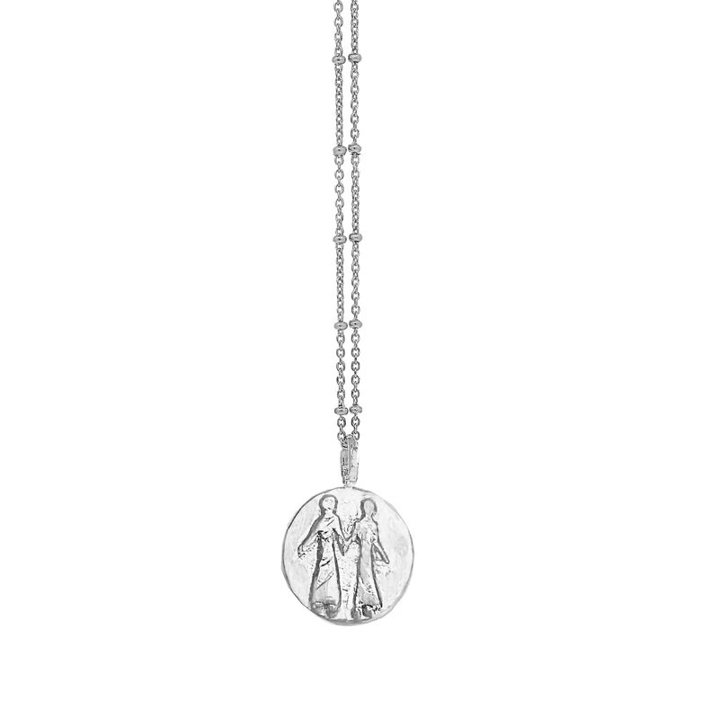 Zodiac Aquarius Pendant Necklace Silver