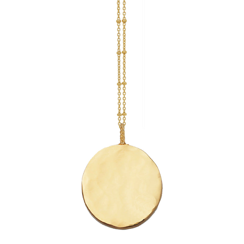 Large Organic Disc Necklace  - Gold