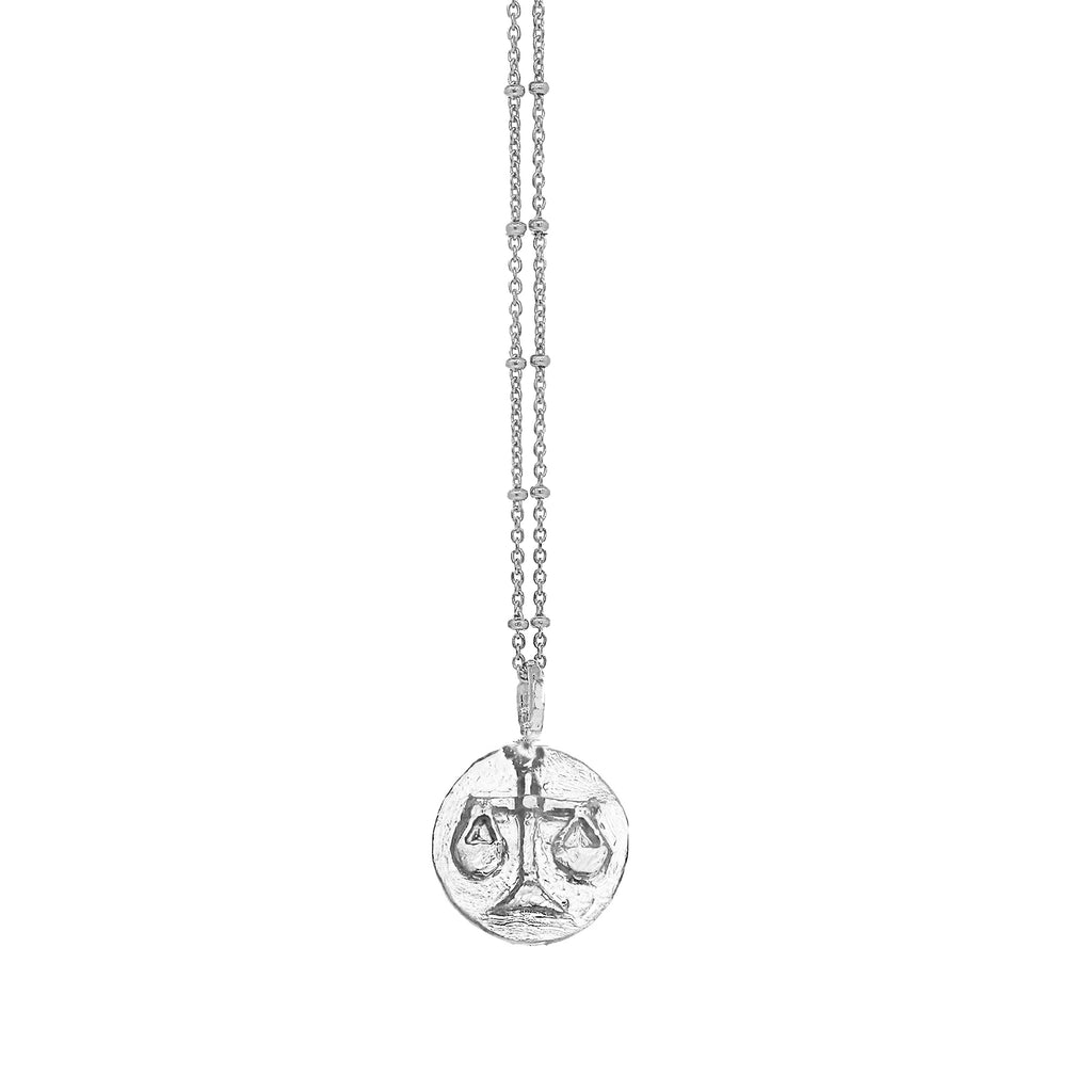 Zodiac Libra Pendant Necklace Silver