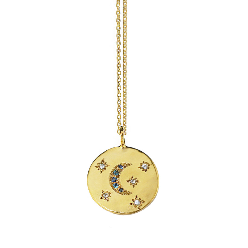 Birdy Necklace with White Sapphire - Gold