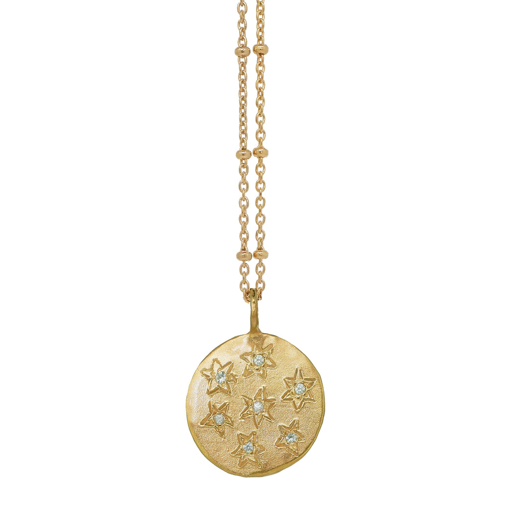 Multi Star Disc Necklace - Gold