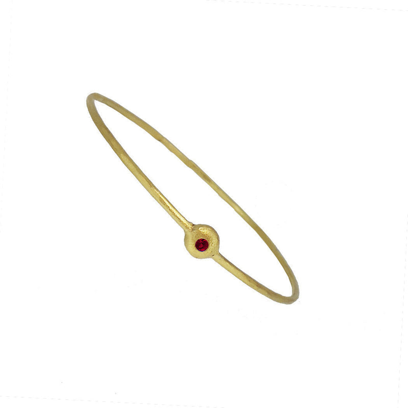 Gold Nugget Bangle with Ruby