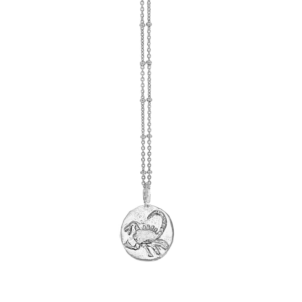 Zodiac Scorpio Pendant Necklace Silver