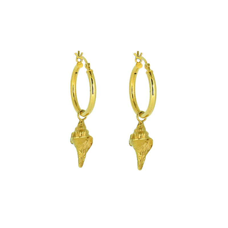 Sea Urchin Drop Earrings - Gold