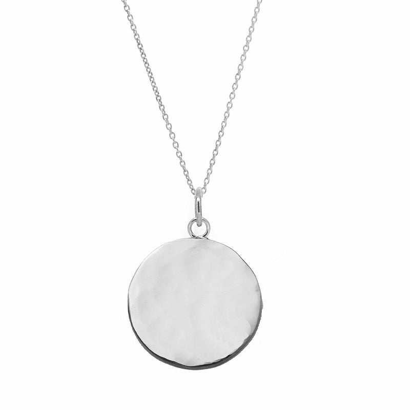 Organic Disc Necklace  - Silver