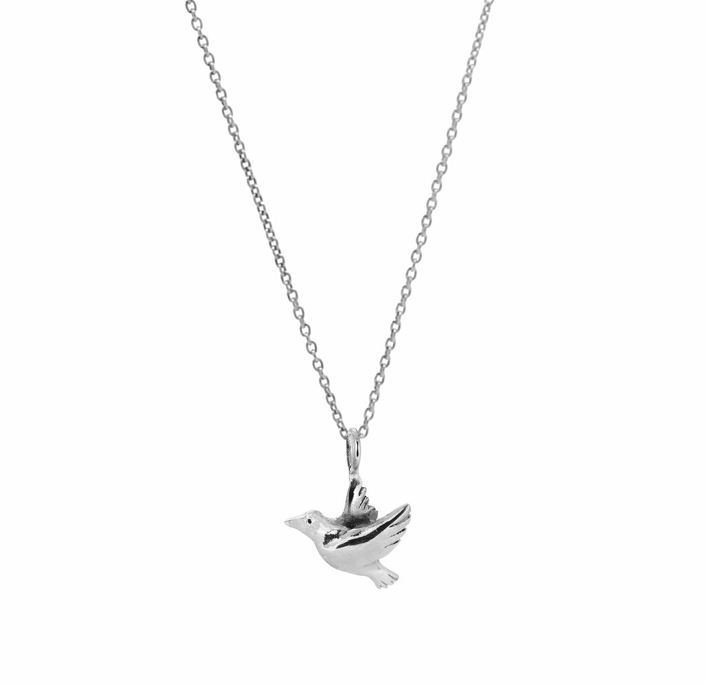 Flying Dove Necklace - Silver