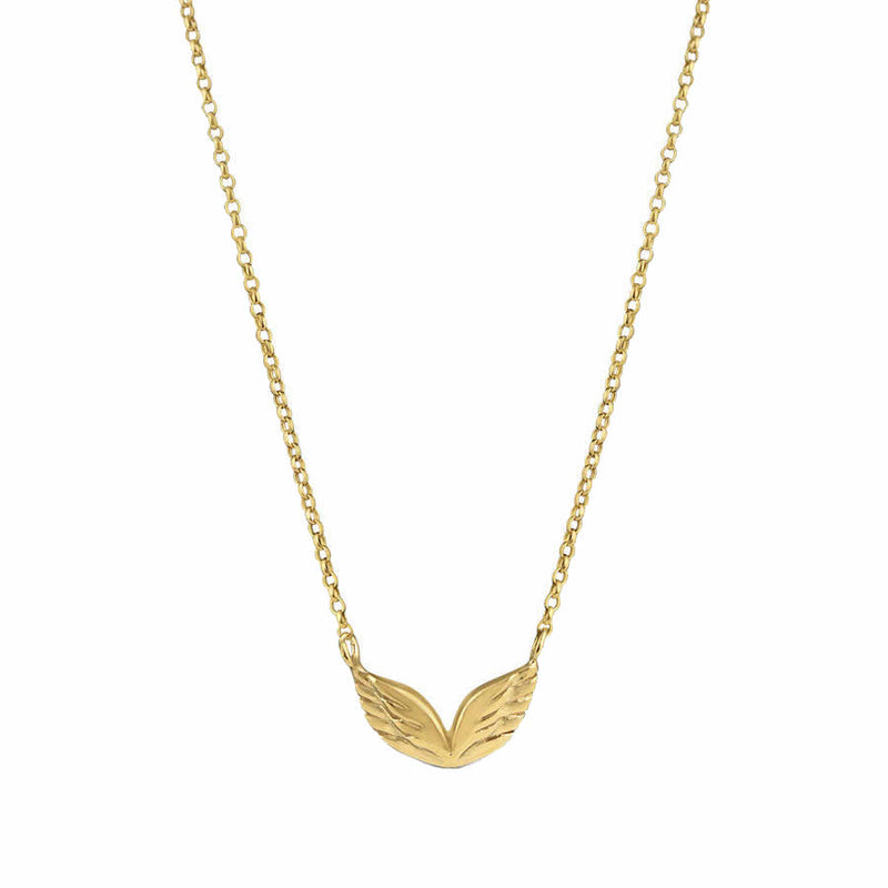 10K Yellow Gold Medium Angel Wing Pendant Necklace – Shyne Jewelers™