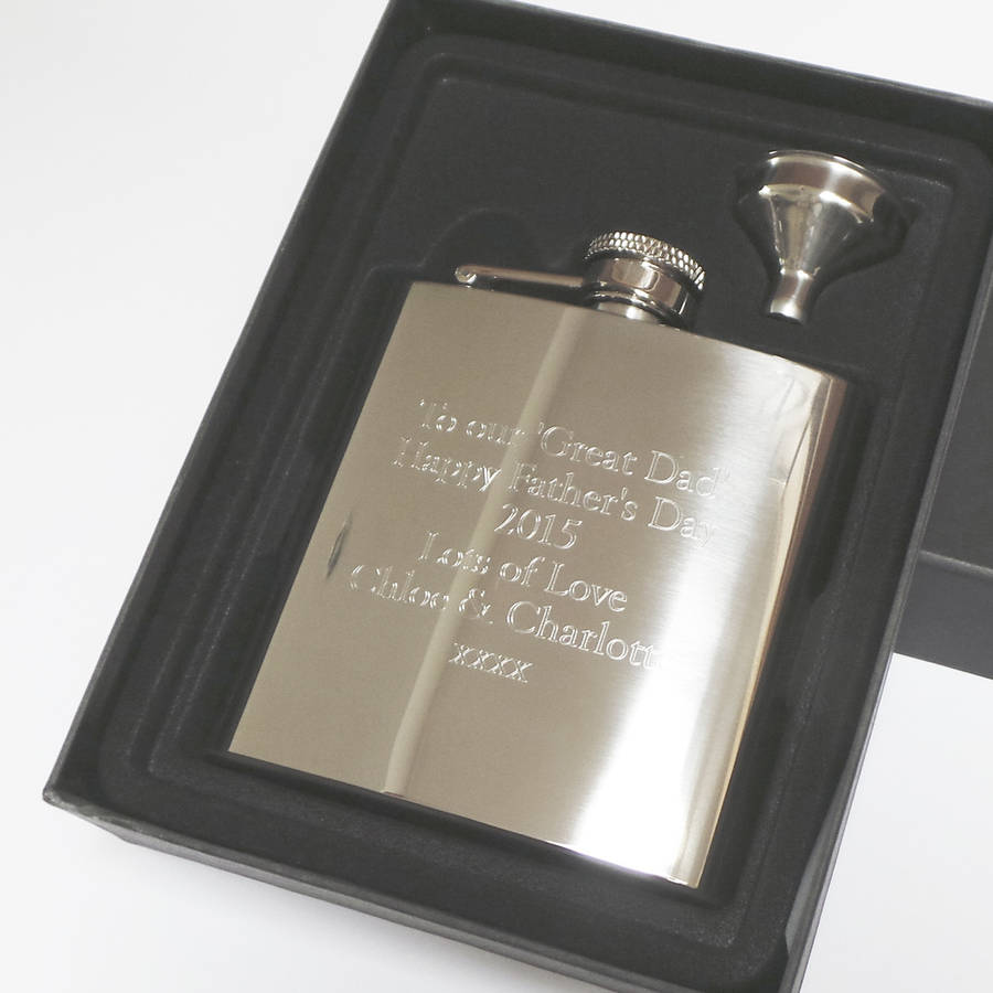 Personalised Engraved Stainless Steel Hip Flask - Premium Quality