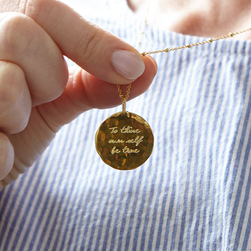 Large Organic Disc Necklace  - Gold