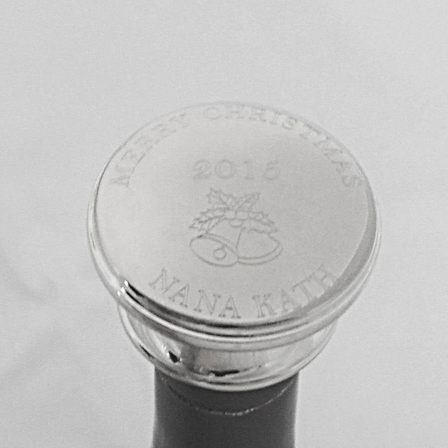 Silver wine 2025 stopper engraved