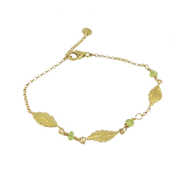 Peridot Leaf Bracelet