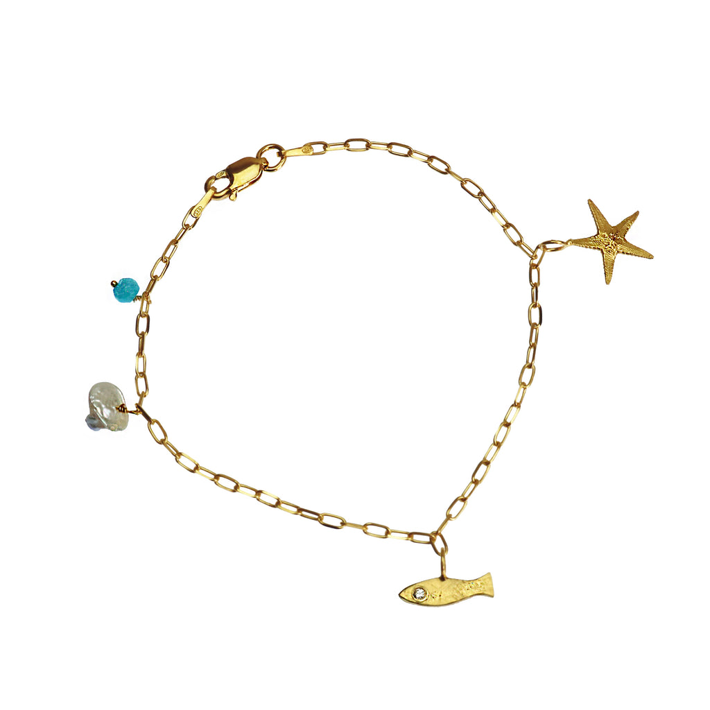Ocean Charm Bracelet - Gold