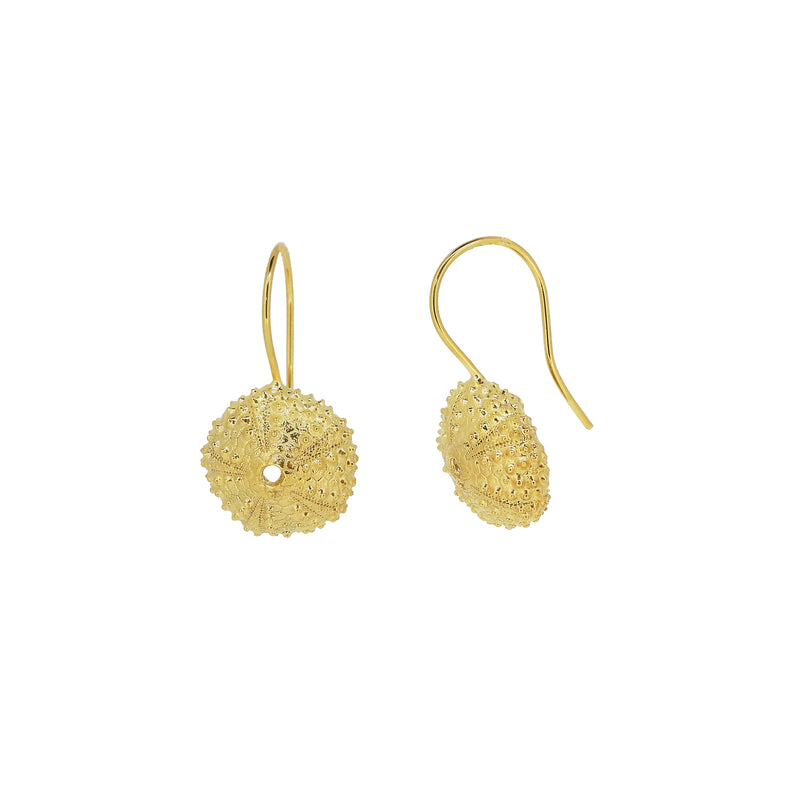 Sea Urchin Drop Earrings - Gold