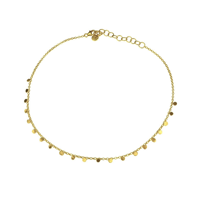 Tiny Dot Choker Necklace - Gold