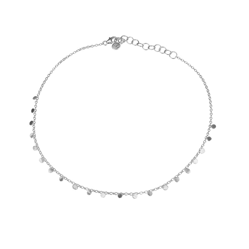 Tiny Dot Choker Necklace - Silver