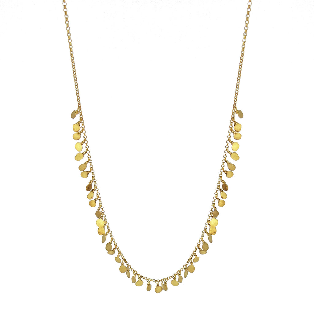 Tiny Sequin Necklace - Gold