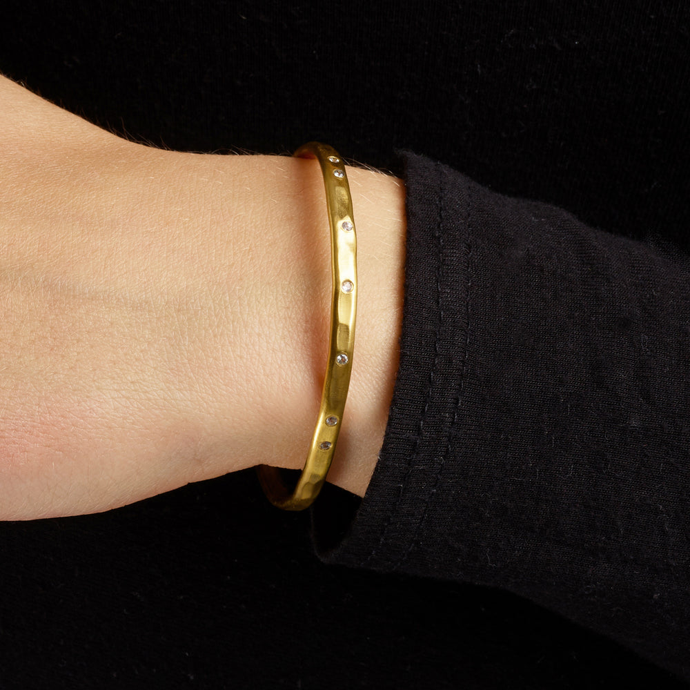 White gold deals torque bangle